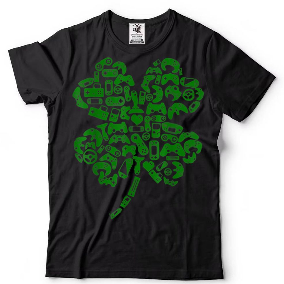Boys Gamer Gift Game Shamrock St Patricks Day Irish Men Kids T Shirt