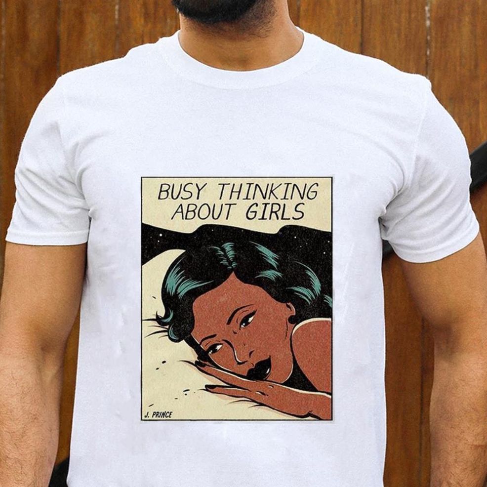 Busy Thinking About Girls Shirt Funny Retro Vintage Lesbian Gay Pride Shirt