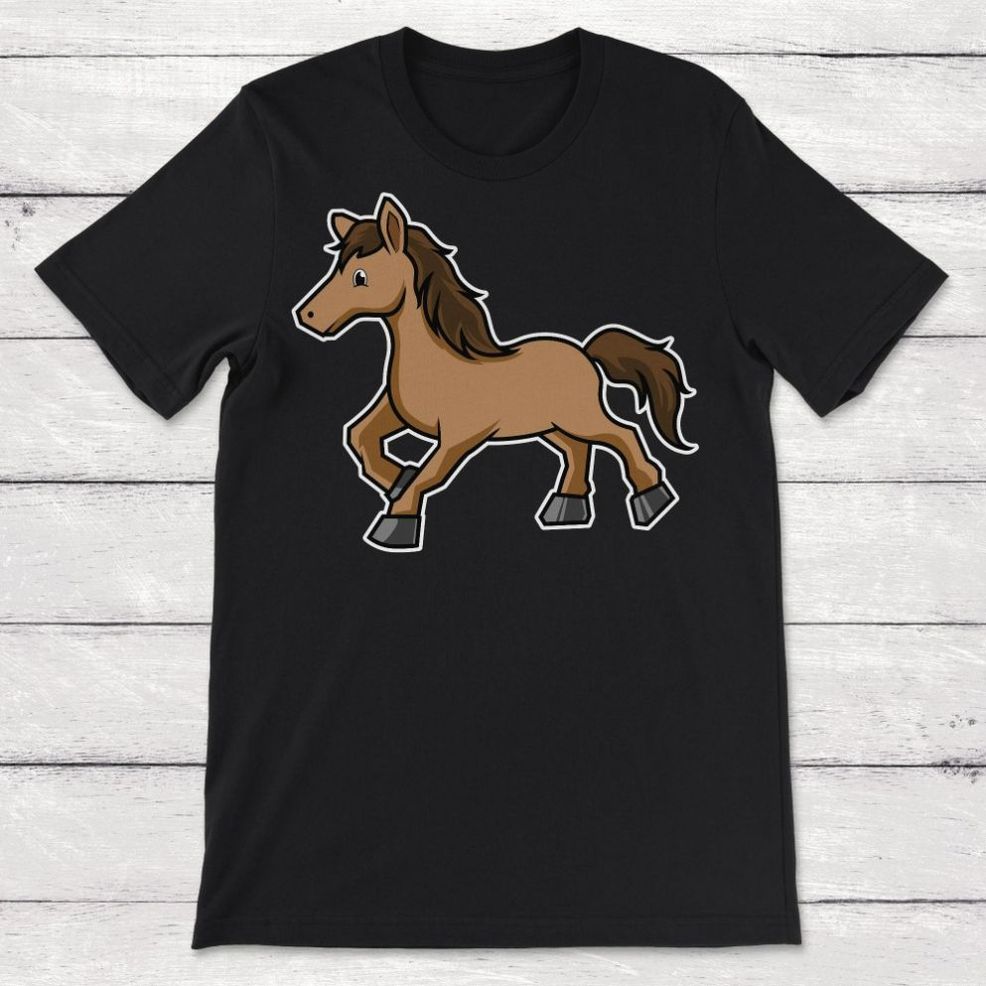 Cartoon Horse Illustration Unisex T Shirt