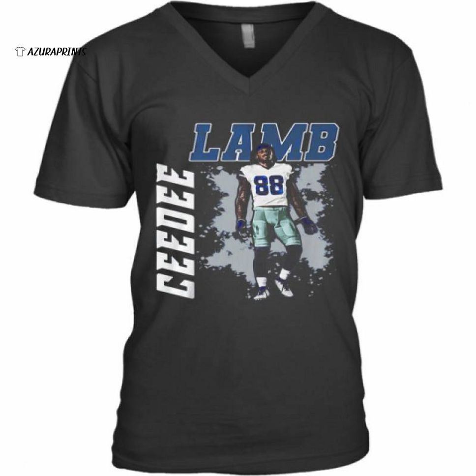 Ceedee Lamb Dallas Cowboys Football Art V Neck T Shirt