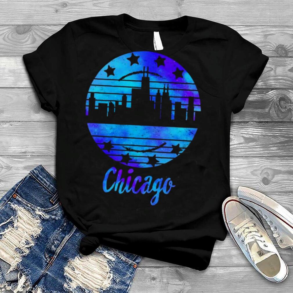 Chicago Flag Skyline Illinois USA Souvenir Chicago Flag Shirt
