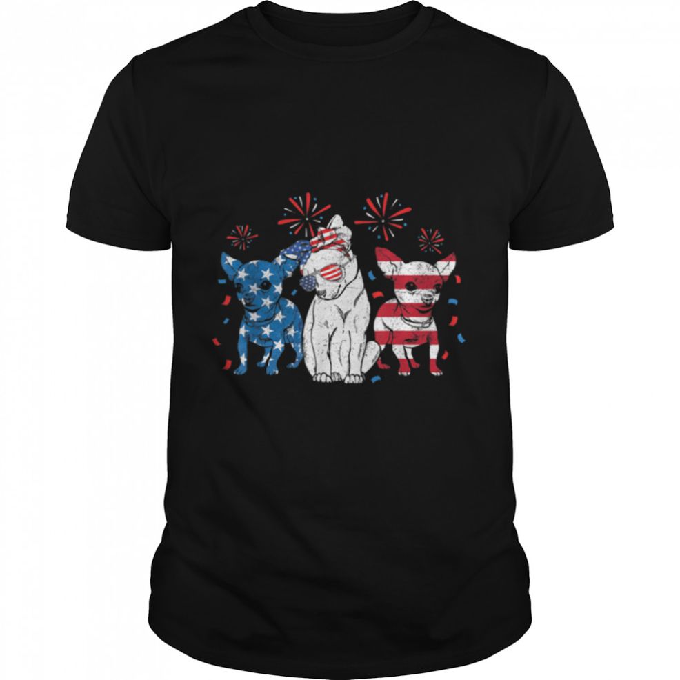 Chihuahua 4th Of July Men American USA Flag Dog Lover T Shirt B09ZP2MZLD