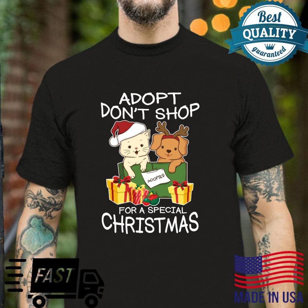 Christmas Shelter Rescue Dog Cat Pet Adoption Shirt