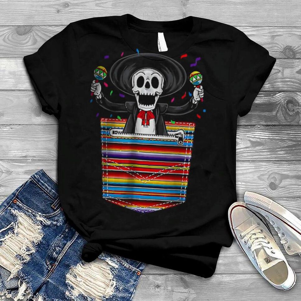 Cinco De Mayo 2021 Calaca Blanket Pocket Serape Mexican T Shirt