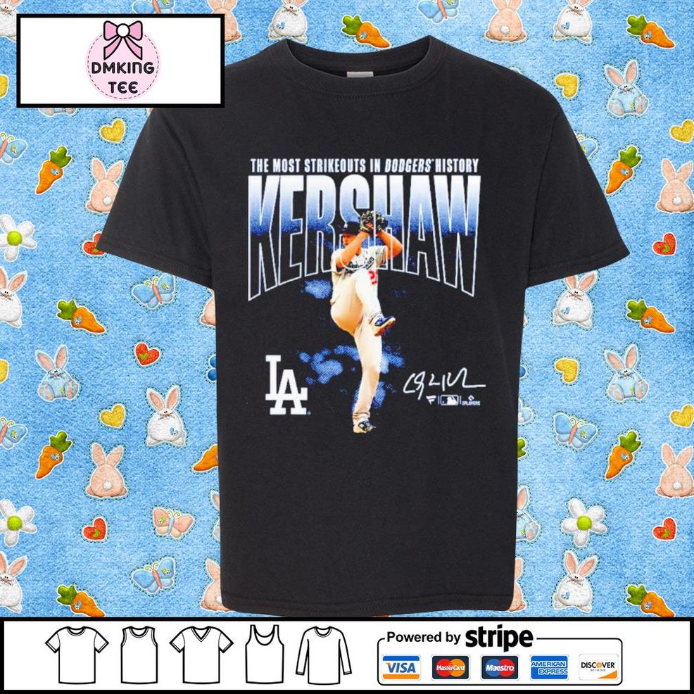 Clayton Kershaw The Most Strikeouts In Dodgers History Signatures Shirt