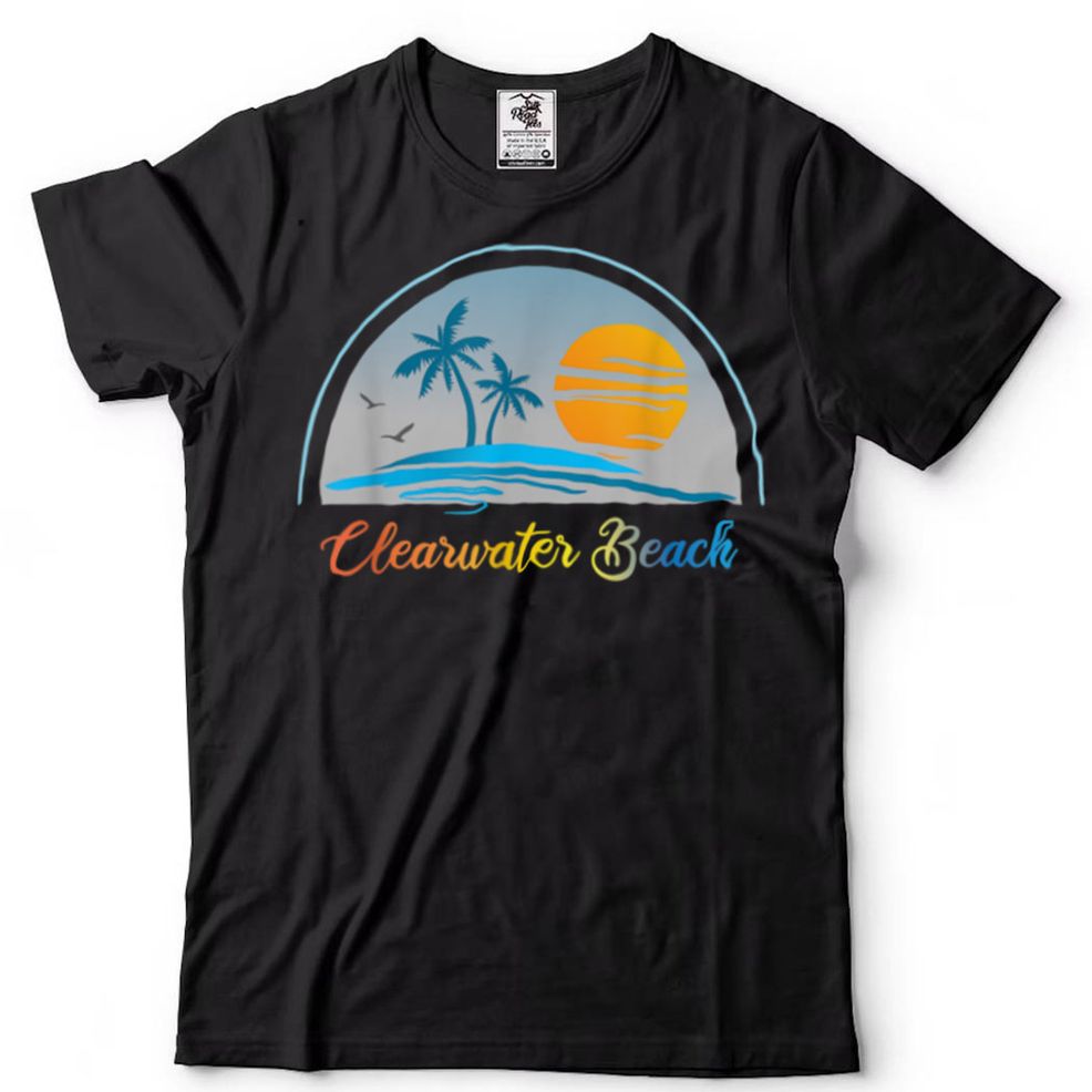 Clearwater Beach FL Florida Souvenir Palm Tree Surfer T Shirt