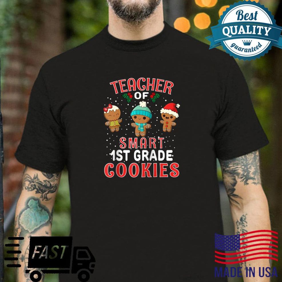 Cookies Christmas 1st Grade Teacher Apparel For Teachers Shirt