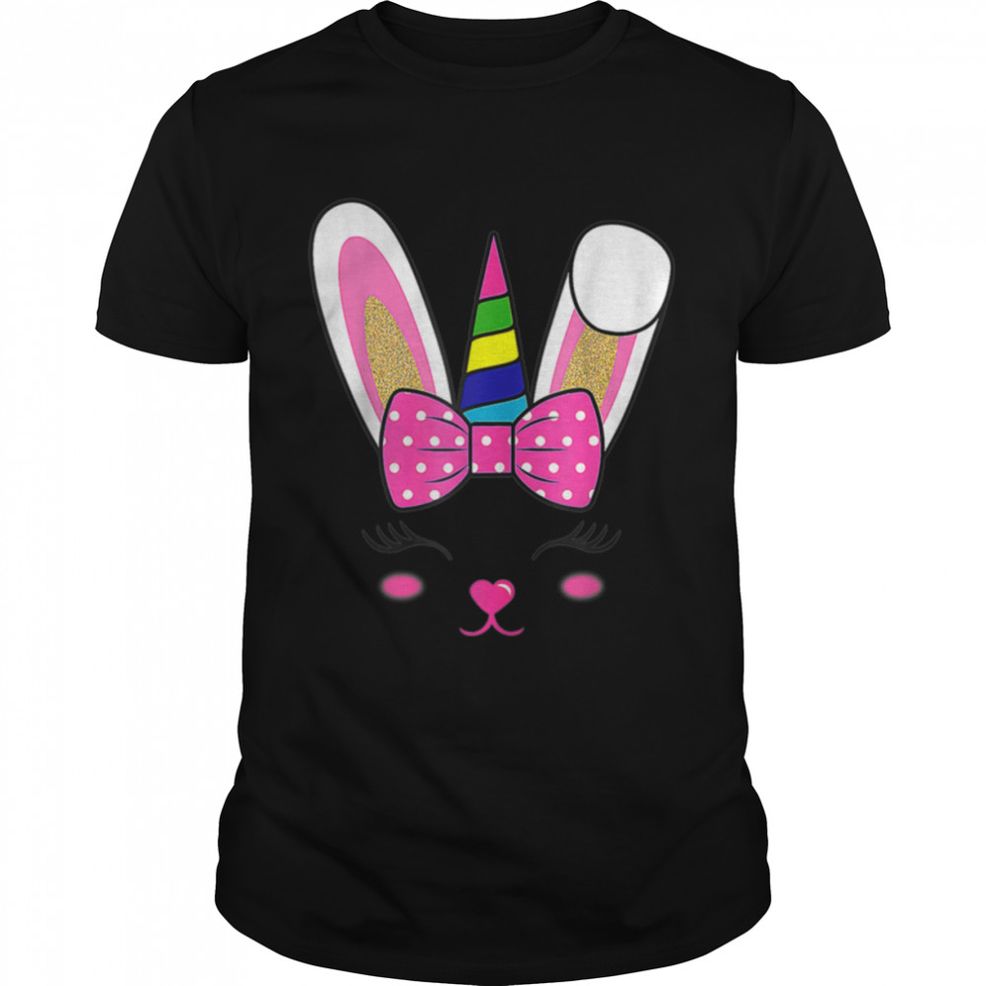 Cute Easter Bunny Unicorn Face Bunnicorn For Women And Girls T Shirt B09W915XLW