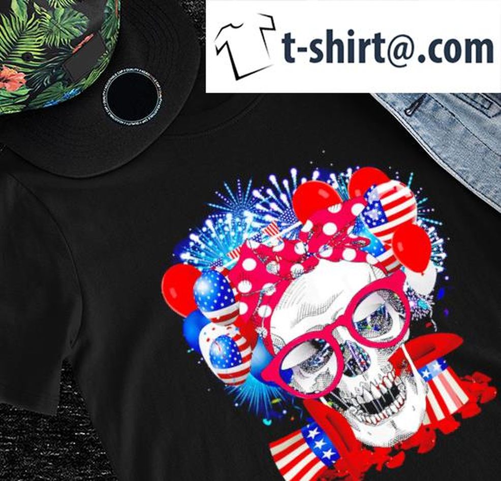 Cute Skull Happy Independence Day 4th Of July American Flag 2022 Shirt