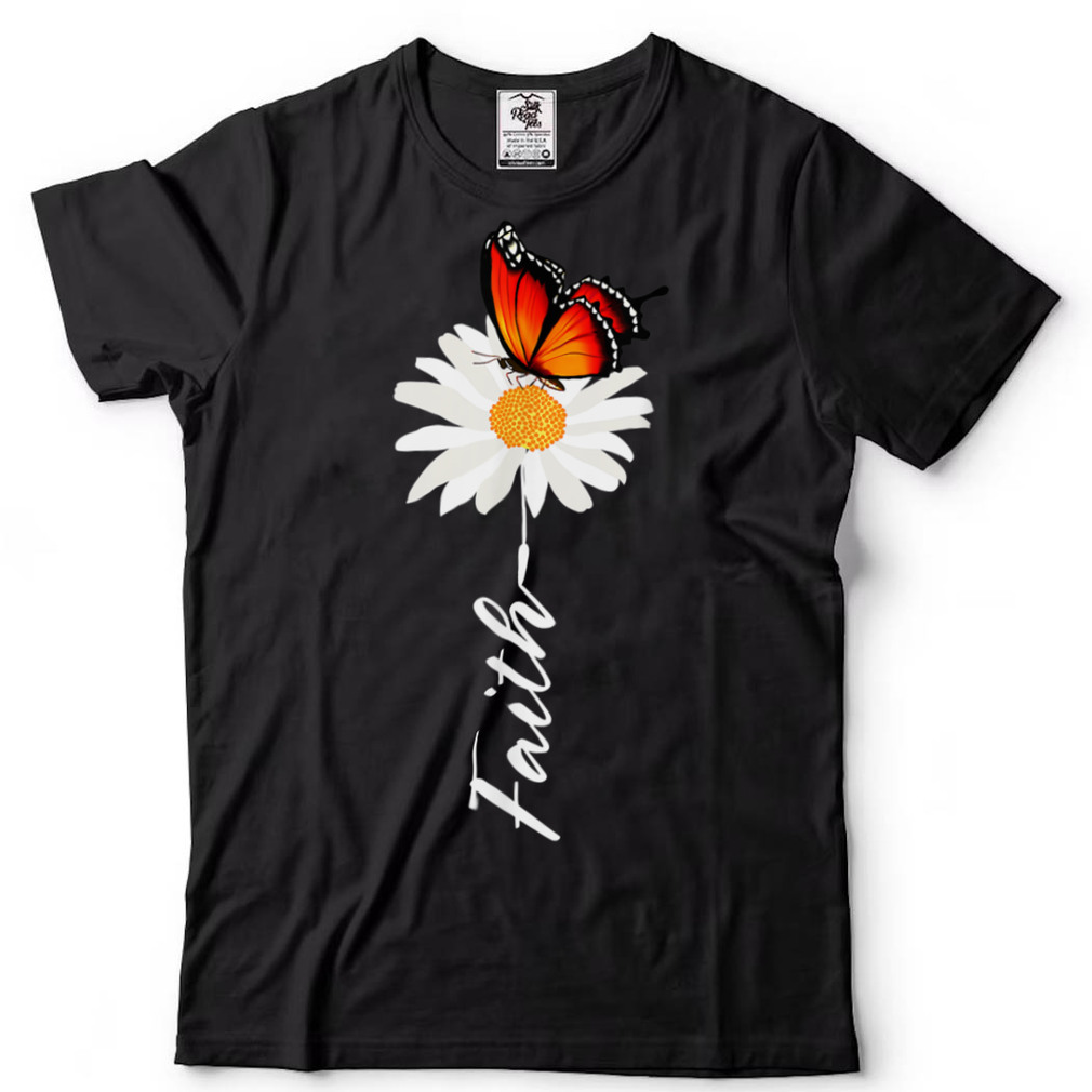 Cute Tops For Women Faith Butterfly Garden Daisy T Shirt