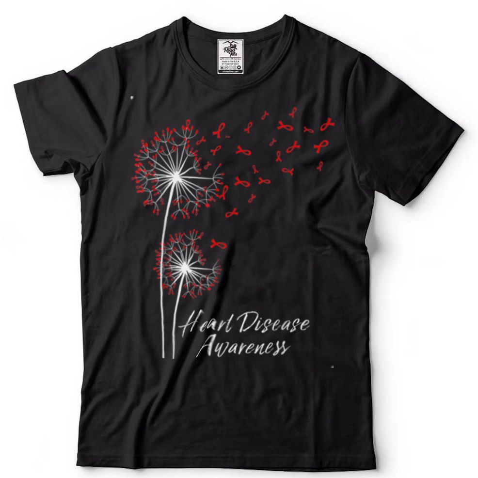 Dandelion Go Red Ribbon Heart Disease Awareness Month Women T Shirt