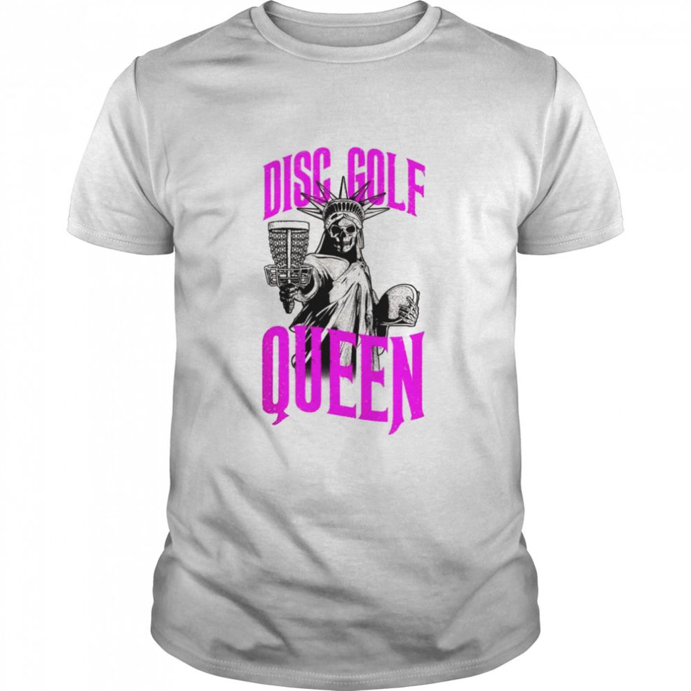 Disc Golf Queen Gothic Statue Of Liberty Skeleton Shirt