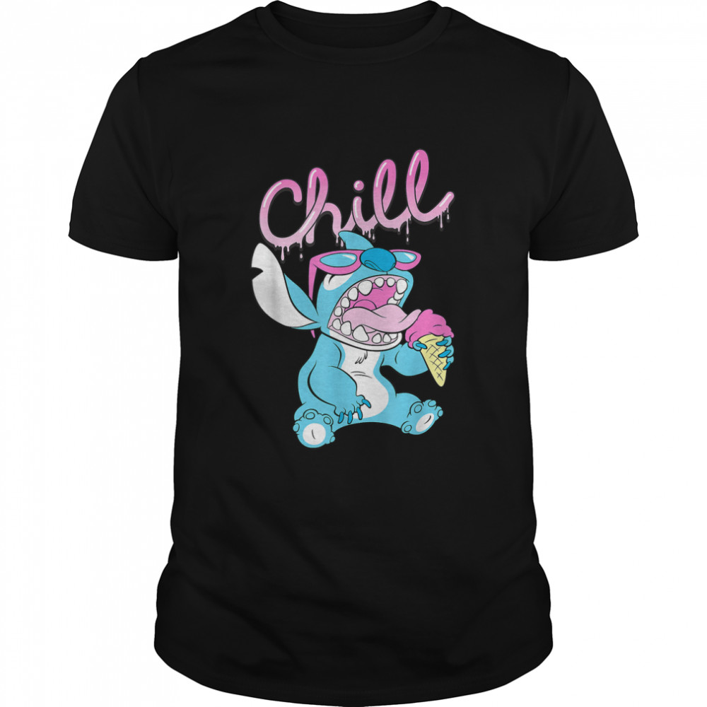 Disney Lilo and Stitch Neon Ice Cream Chill Drip T-Shirt
