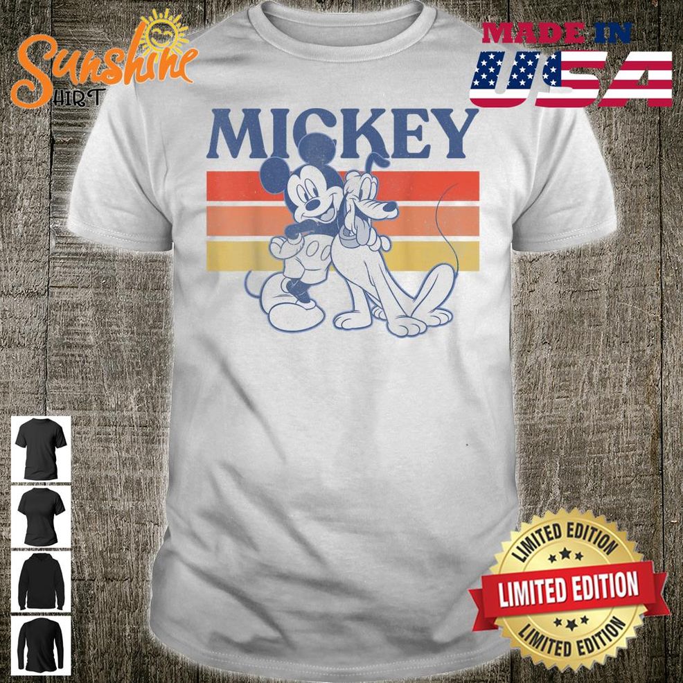 Disney Mickey And Friends Mickey And Pluto Retro Line Shirt