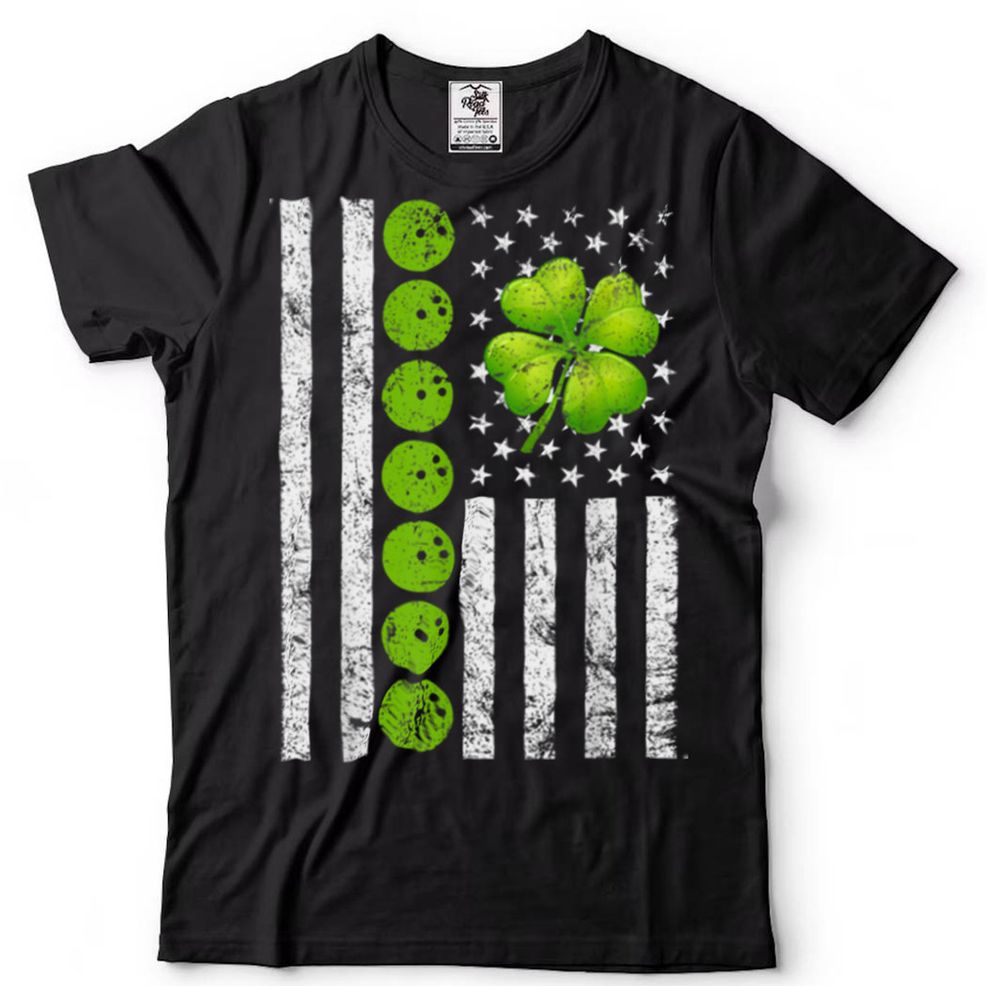 Distressed Sport St Patricks Day Bowling American Flag T Shirt