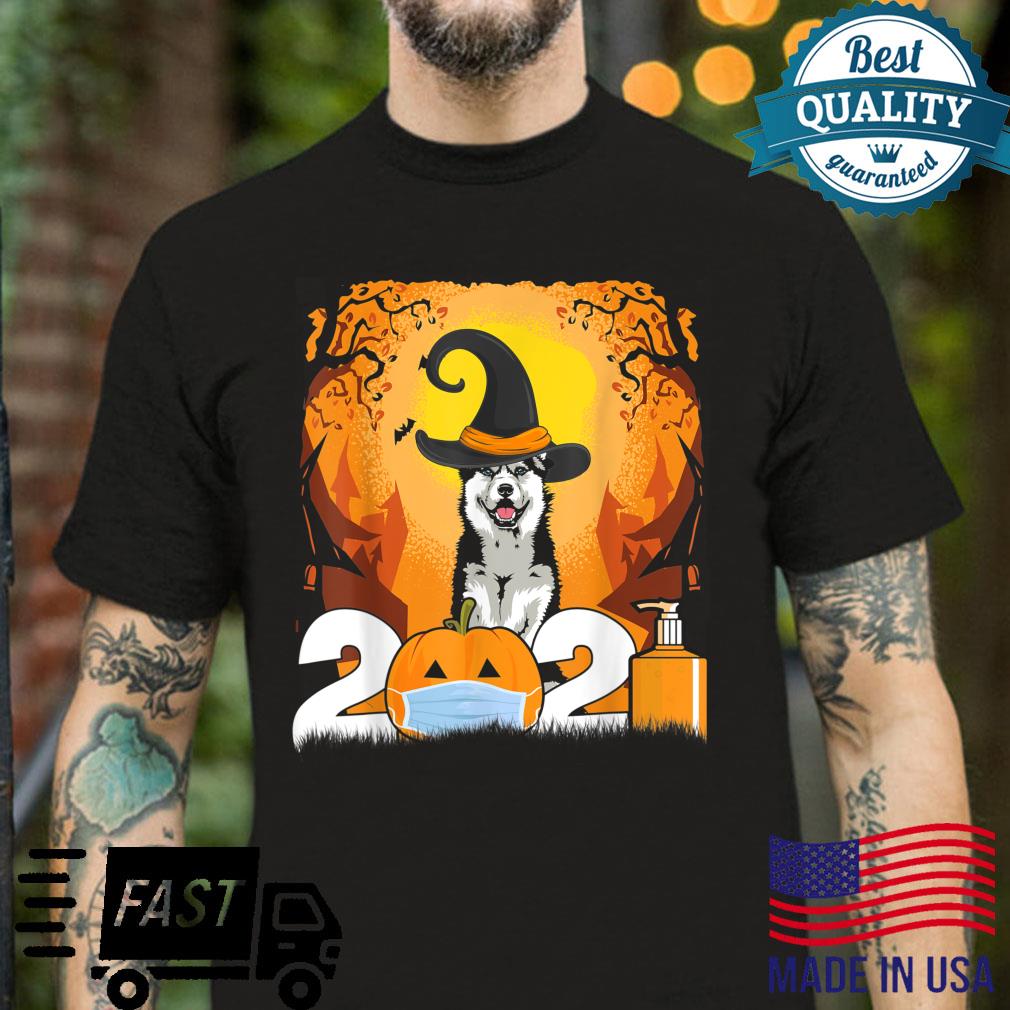 Dog Siberian Husky Witch Hat Halloween 2021 Puppy Shirt