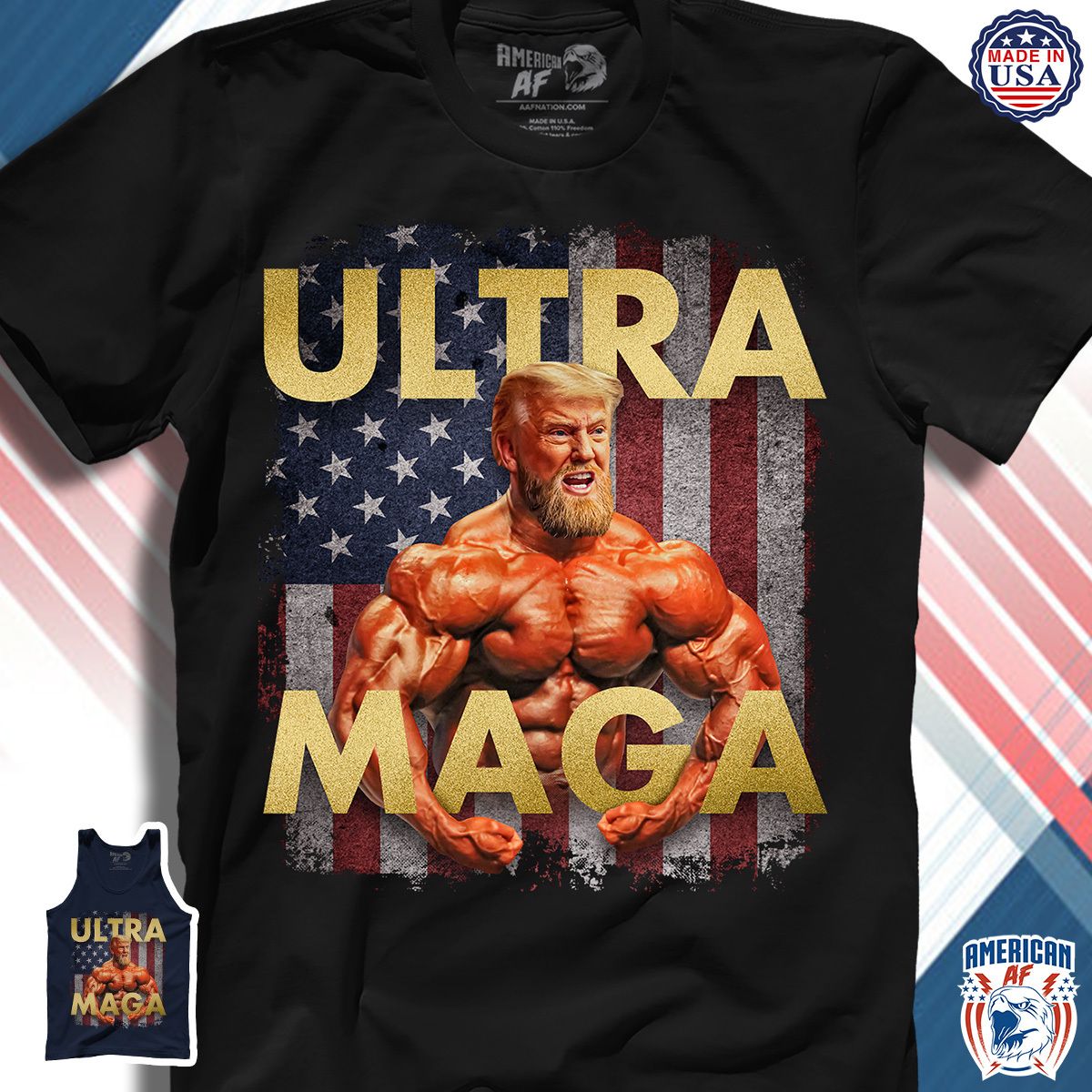 Donald Trump Ultra Maga American Flag 4th Of July Shirt