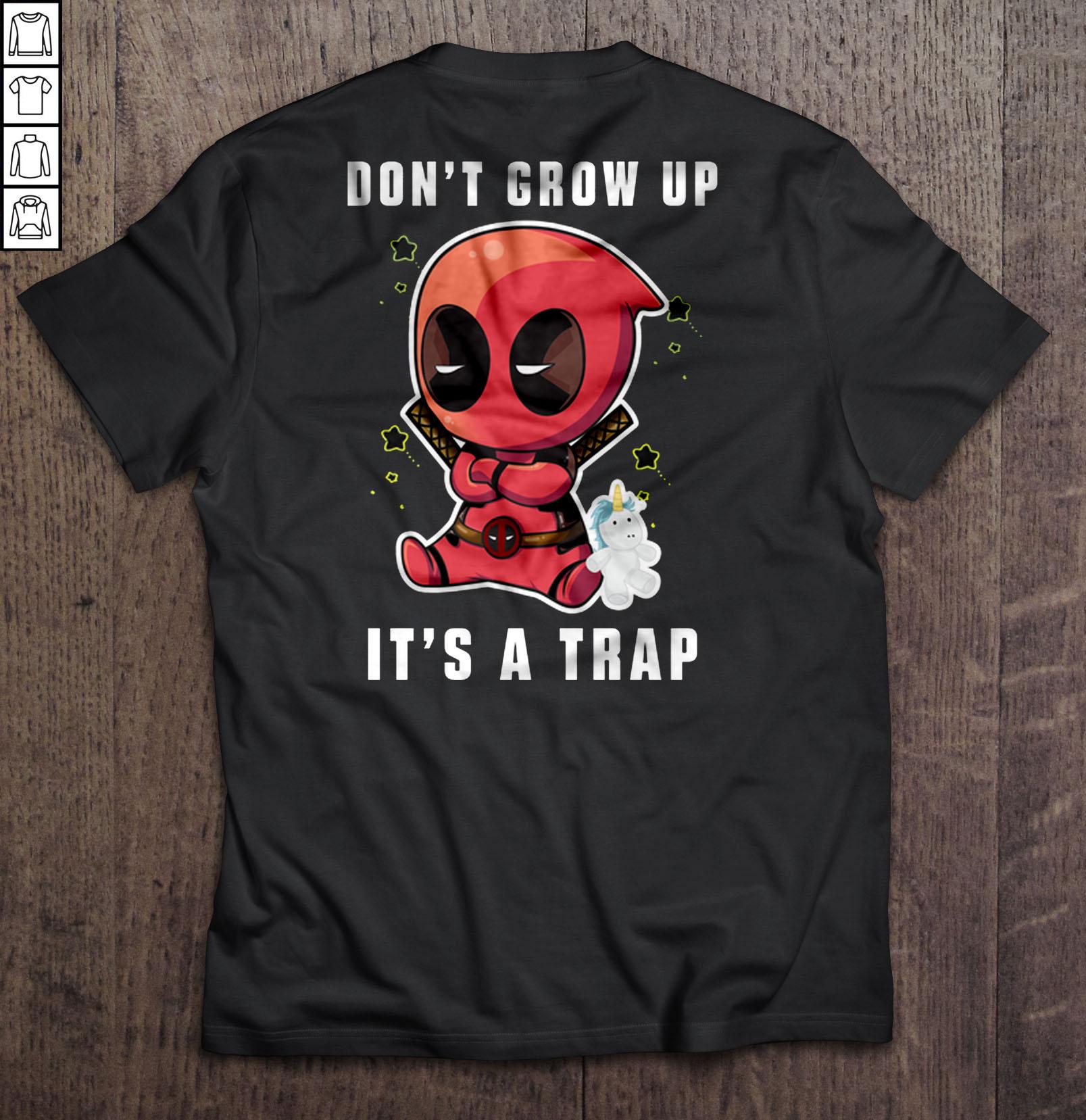 Don’t Grow Up It’s A Trap – Deadpool V-Neck T-Shirt