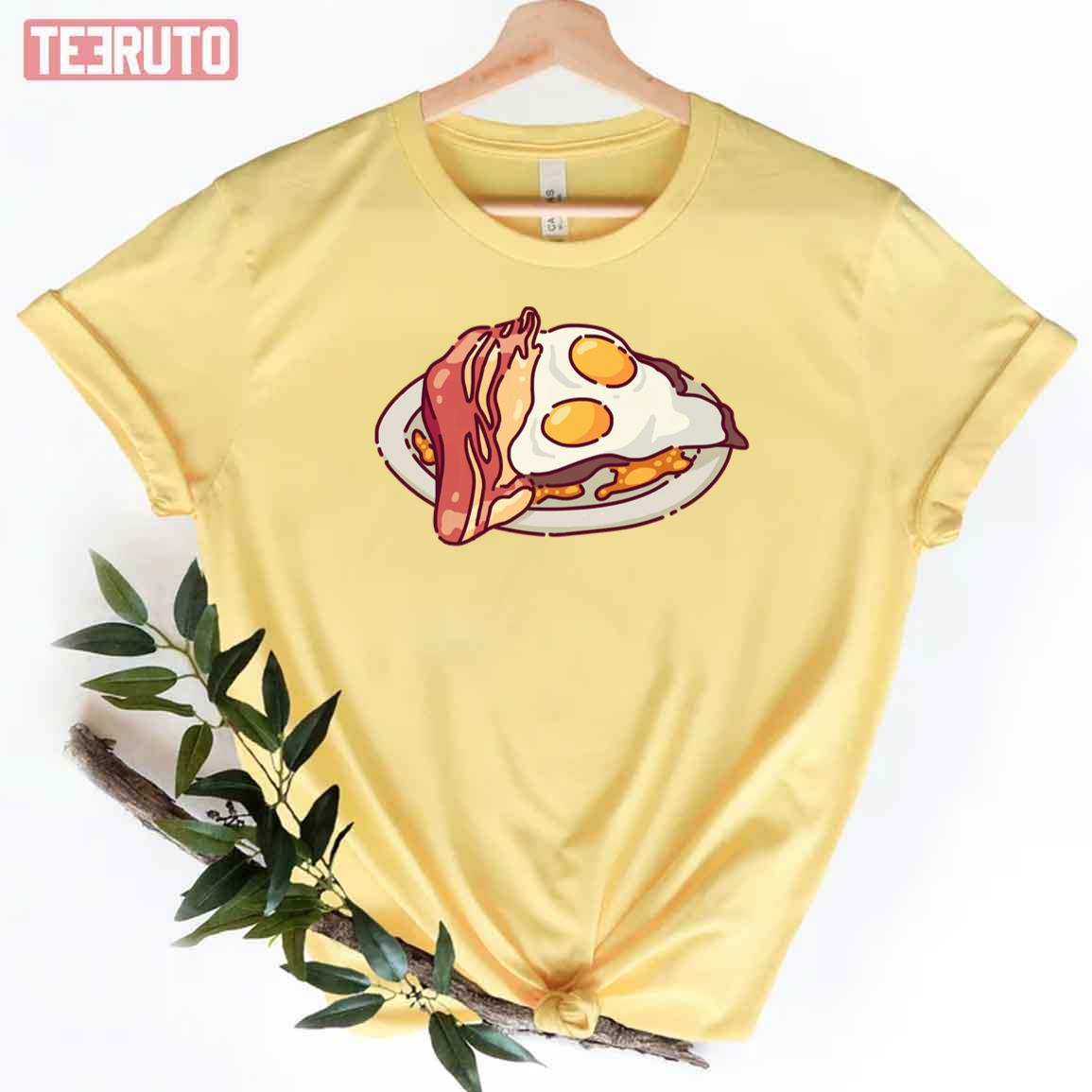 Eggs And Bacon Cute Breakfast Anime Style Unisex T-Shirt