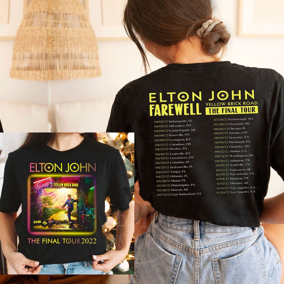 Elton John Farewell Yellow Brick Road Tour 2 Sided Shirt