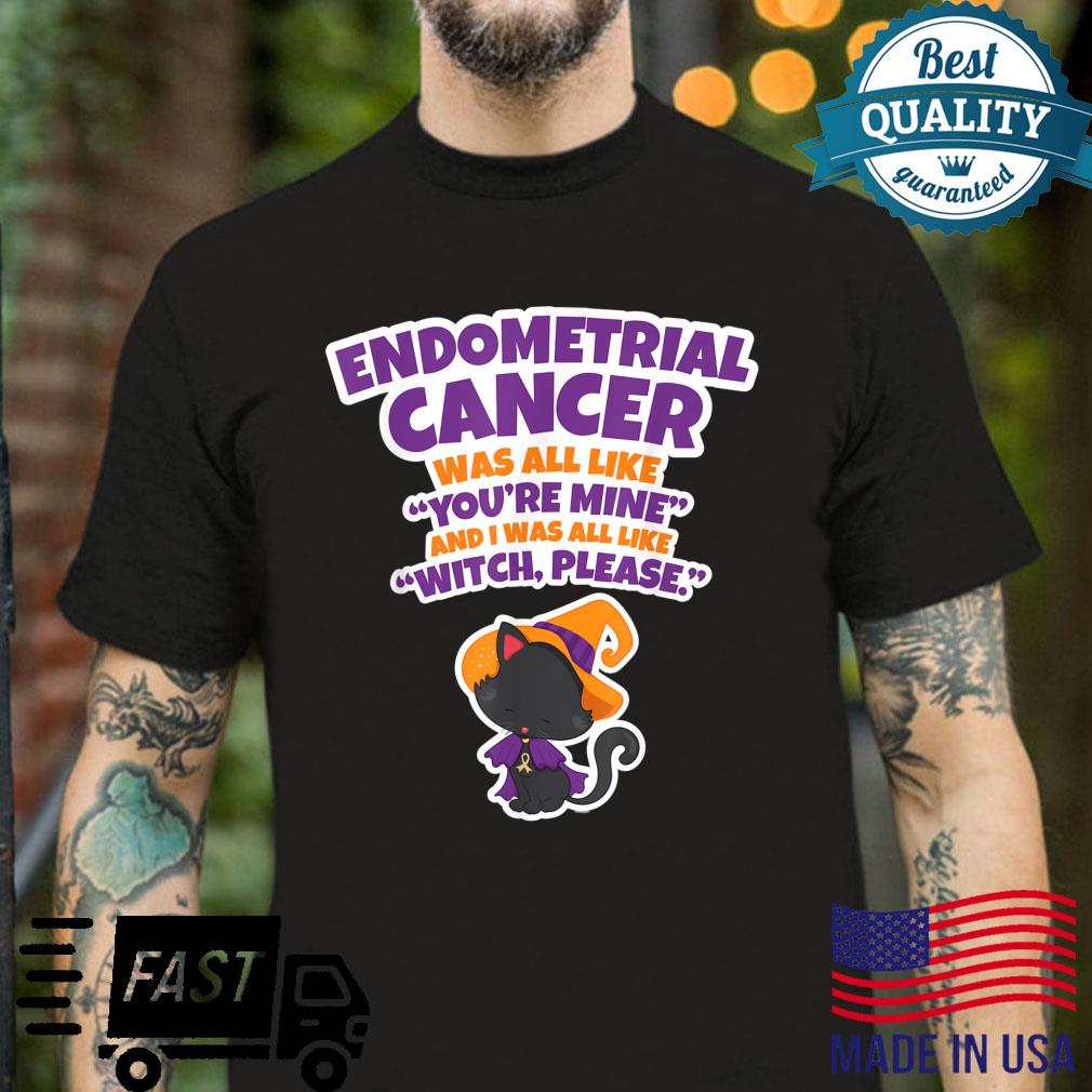Endometrial Cancer Witch Please Cute Black Cat Halloween Shirt