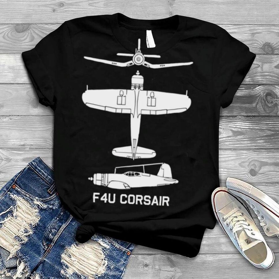 F4U Corsair American WW2 Fighter Plane Silhouettes Shirt