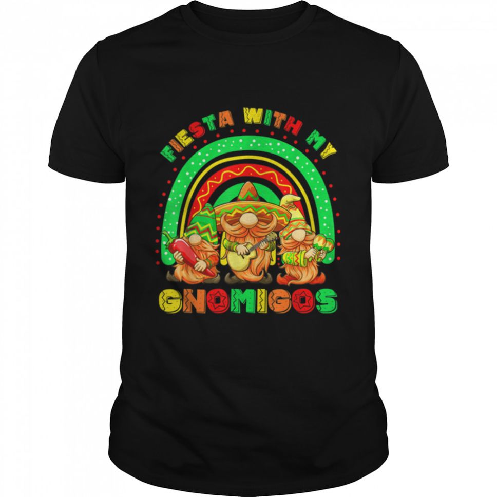 Fiesta With My Gnomigos Rainbow Cinco De Mayo Tacos Lover T Shirt B09W5P1MVL