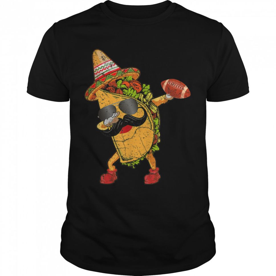 Football Dabbing Taco Cinco De Mayo Funny Kids Boys Mexican T Shirt B09W59KXWH