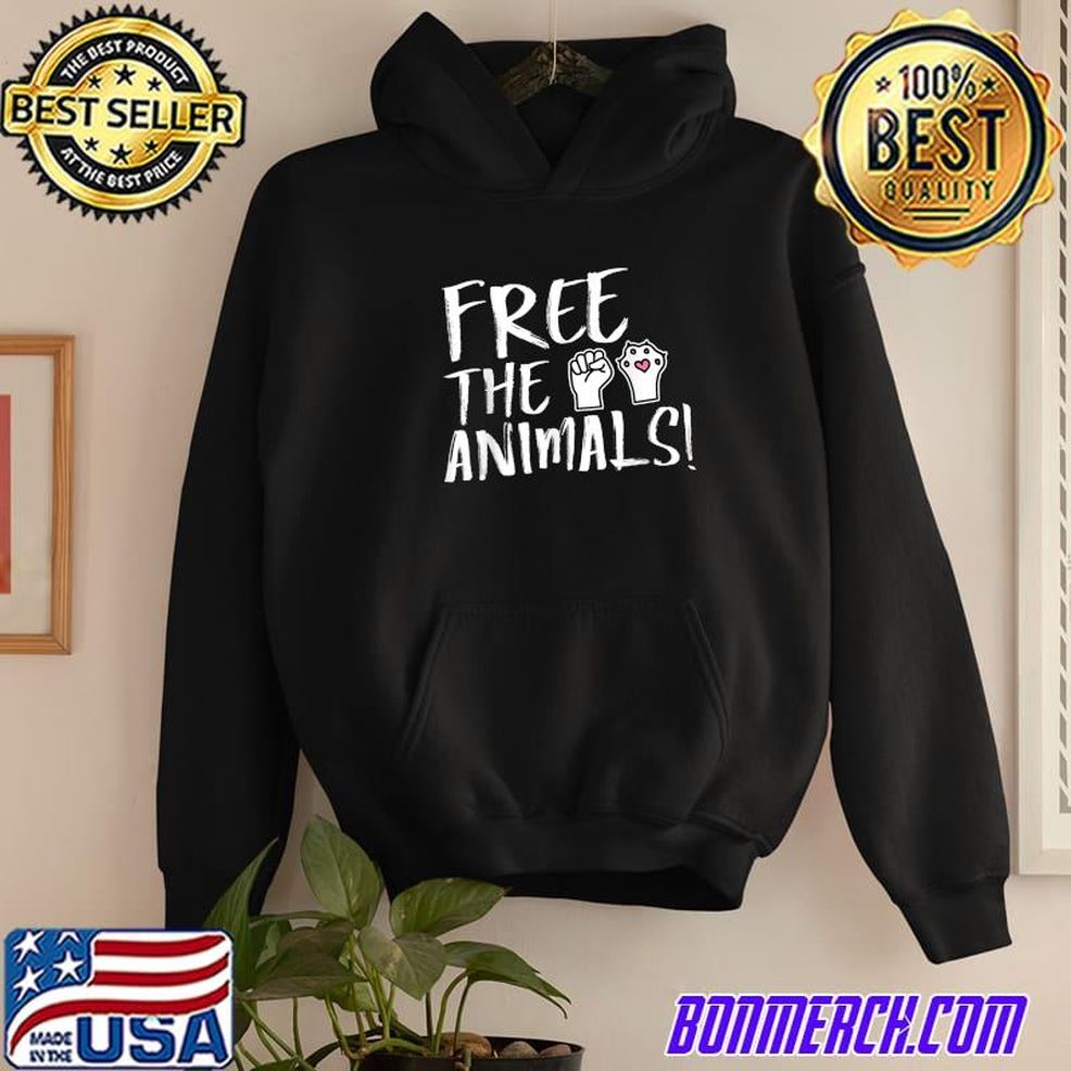 Free The Animals Welfare Design Vegan Protest Veggie T Shirt