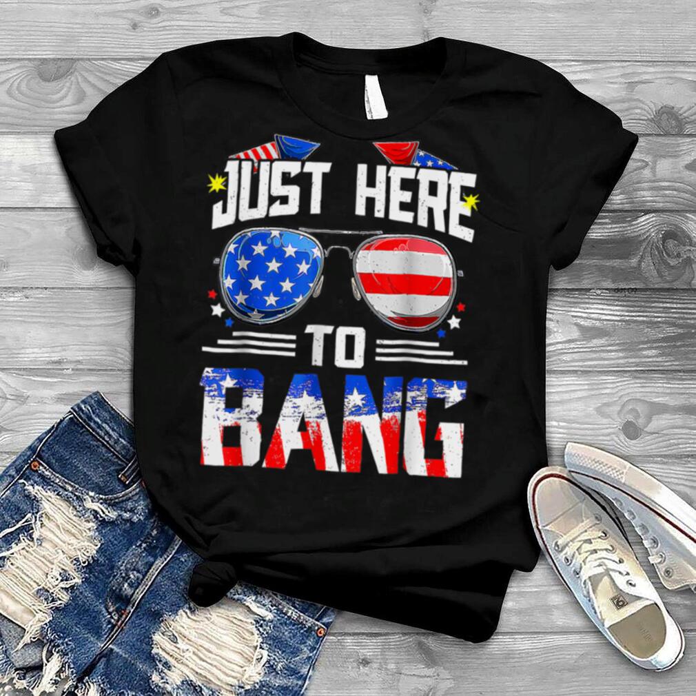 Funny 4th Of July I’m Just Here To Bang USA Flag Sunglasses T Shirt