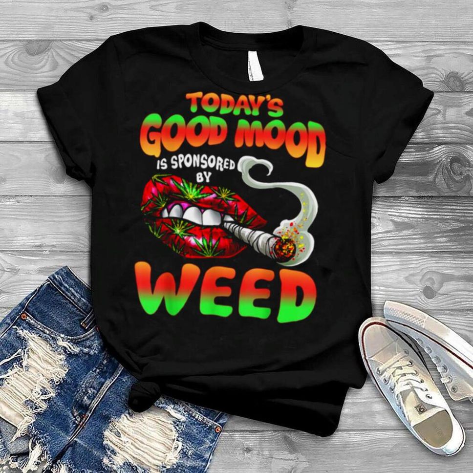 Funny Cool Sexy Lips Weed Cannabis Marijuana Leaves Smoking Shirt