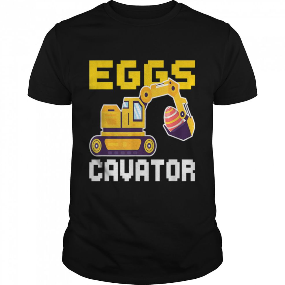 Funny Eggs Cavator Easter Bunny Excavator Easter Boys Kids T Shirt B09W926WCS