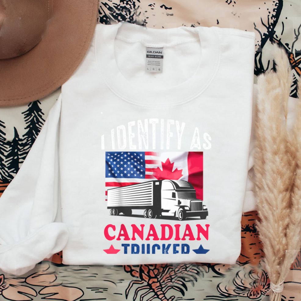 Funny I Identify As A Canadian Trucker Freedom Convoy T Shirt Hoodie, Sweater Shirt