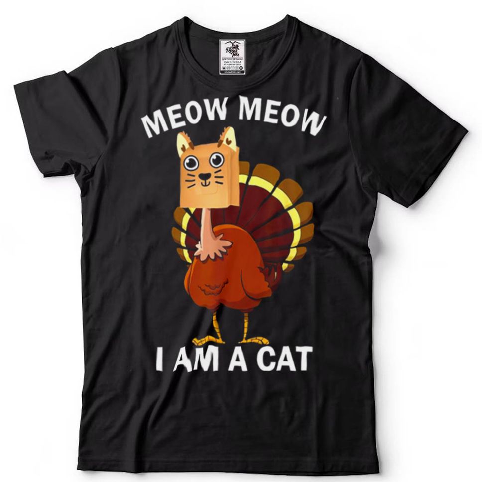 Funny Thanksgiving Turkey Cat Meow Costumes Turkey Cat Shirt