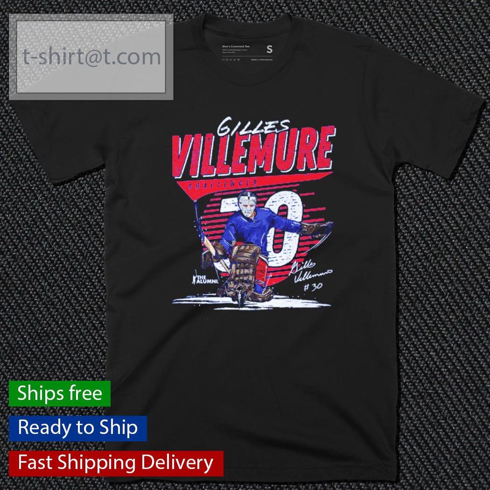 Gilles Villemure New York NHLA Hockey Signatures Shirt