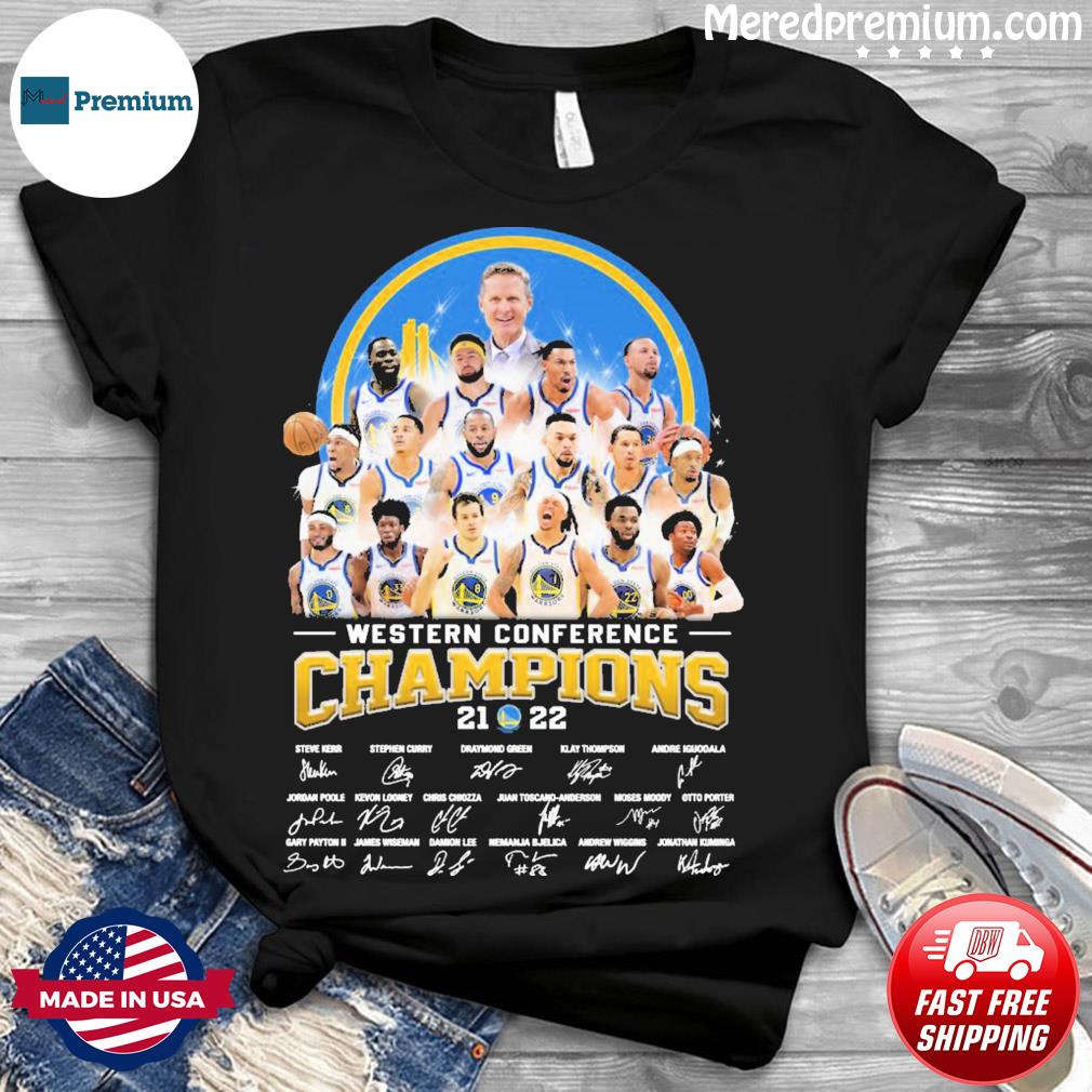 Golden State Warriors Western Conference Champions 2021-2022 signatures shirt