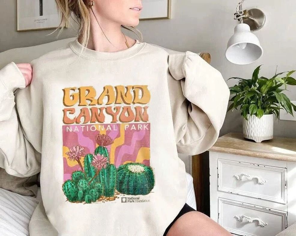 Grand Canyon Shirt National Parks Psychedelic Cacti Bad Bunny