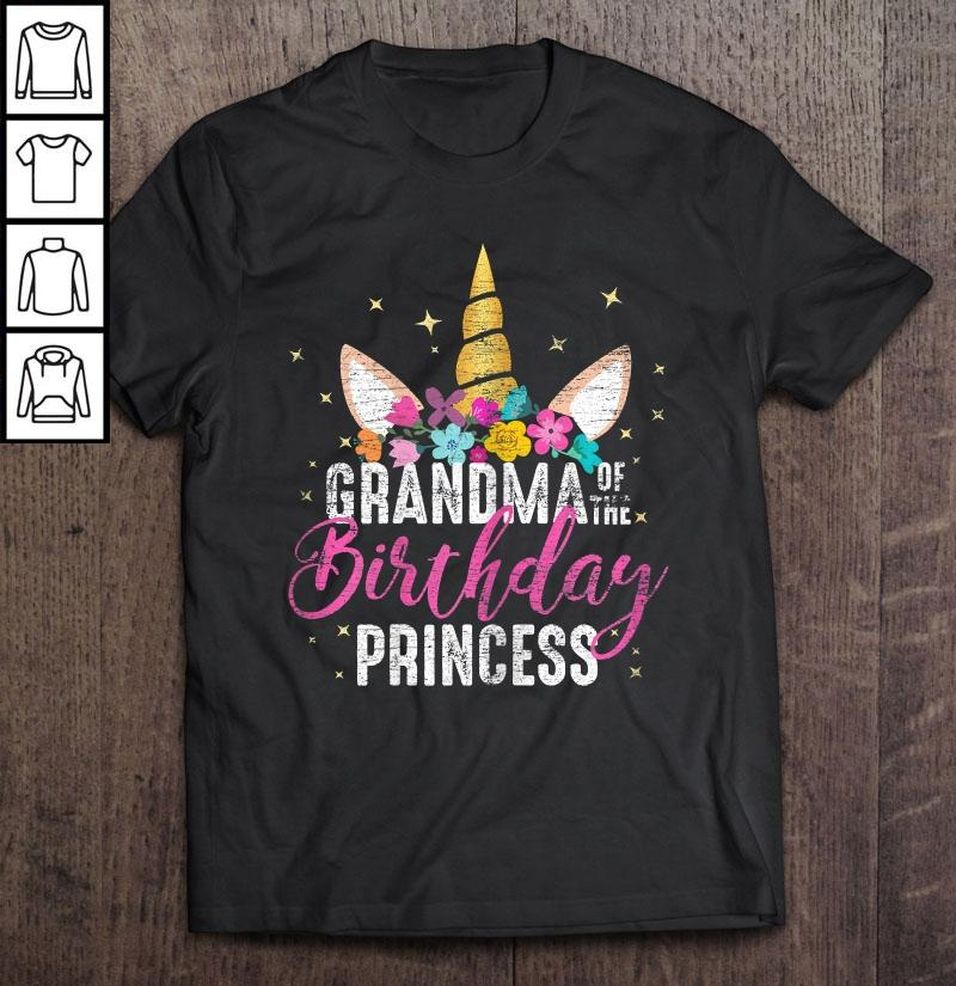 Grandma Of The Birthday Princess Gifts Unicorn Birthday TShirt