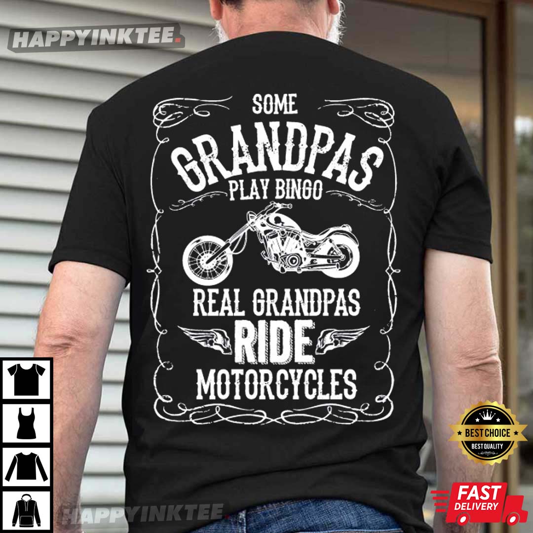 Granpa, Grandpa Gift, Motorcycle Gift, Happy Fathers Day Best T-Shirt