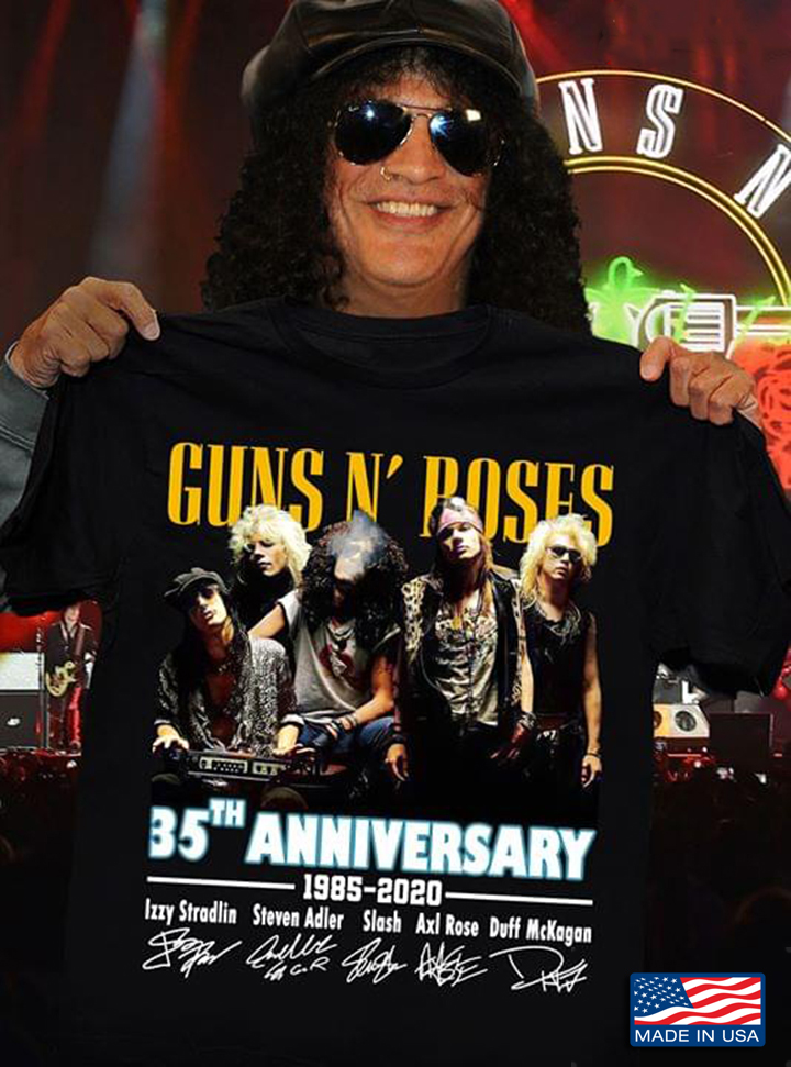 Guns N’ Roses Band 35th Anniversary 1985-2020 Signed Shirt