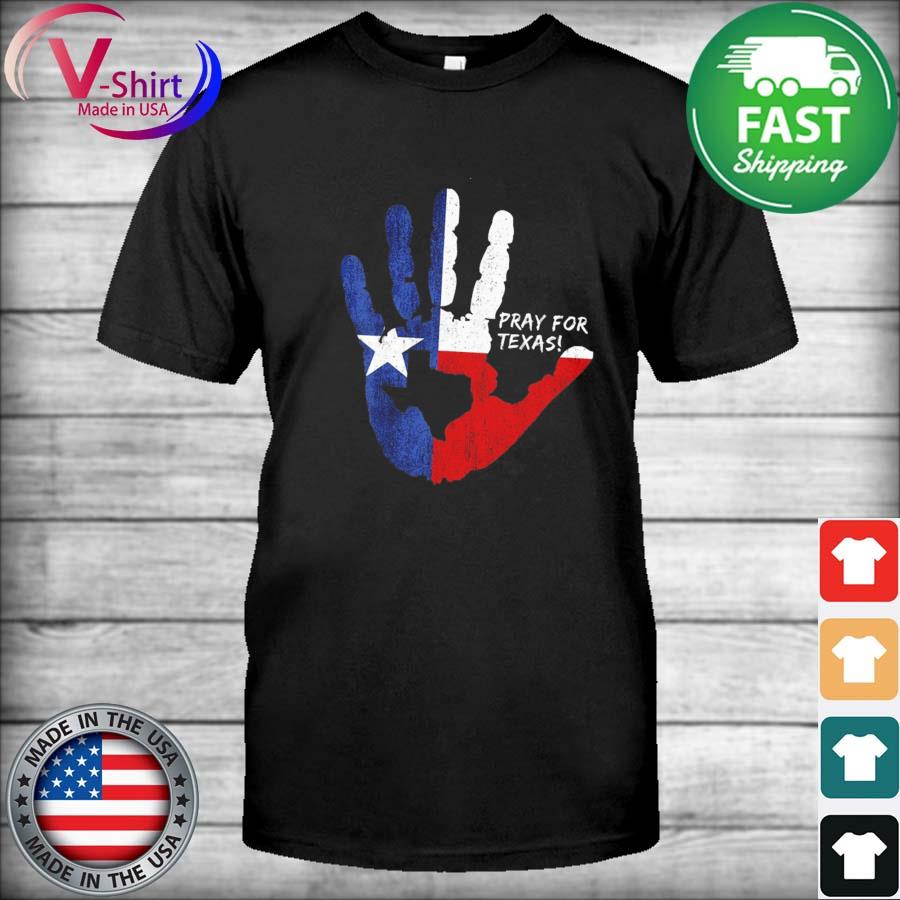 Hand Pray For Texas Flag Shirt