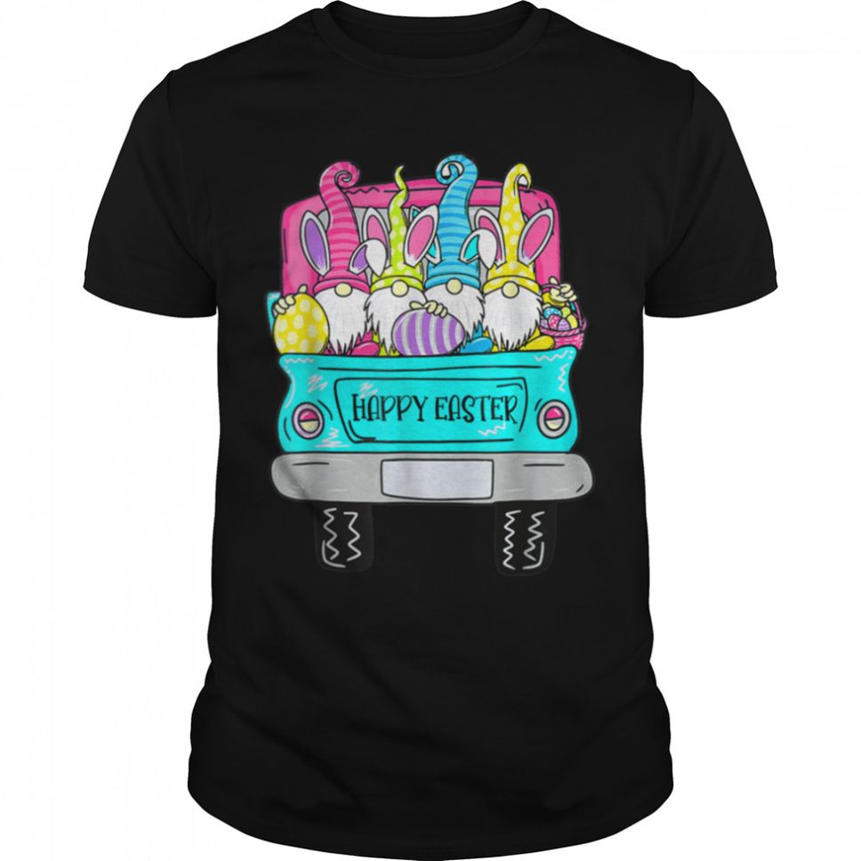 Happy Easter Day Cute Gnomes With Bunny Ears Egg Hunting T Shirt B09W5W19T3