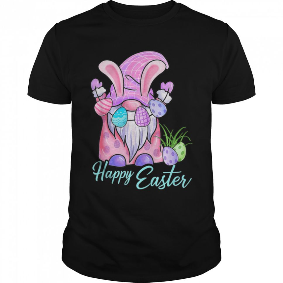 Happy Easter Day Easter Gnome Egg Hunting Basket Cute Rabbit T Shirt B09W62WDMP