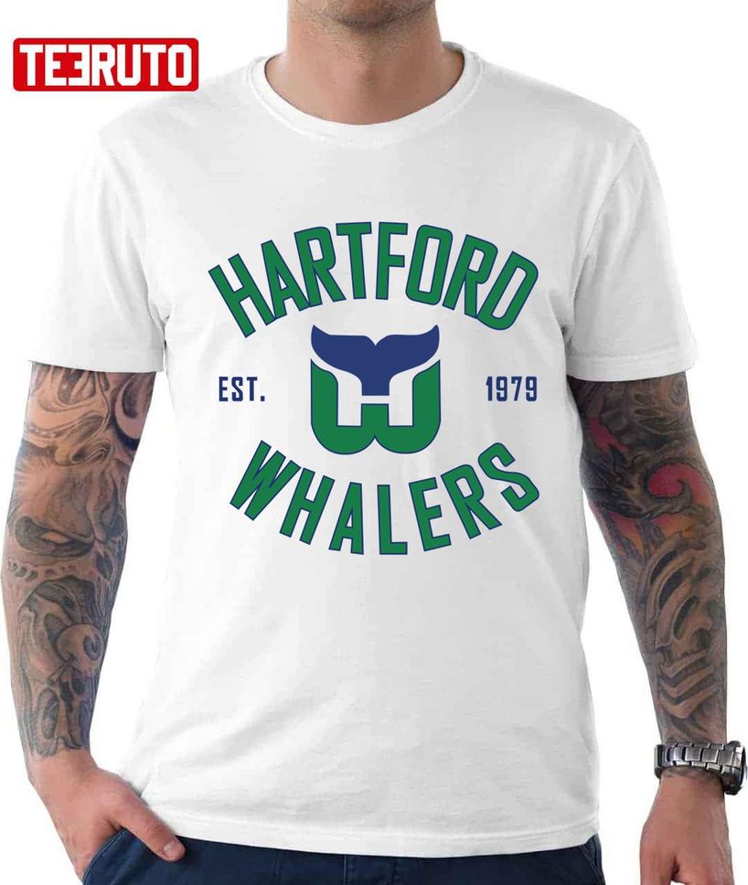 Hartford Whalers Throwback Shirt Reebok Dark Green Longsleeve