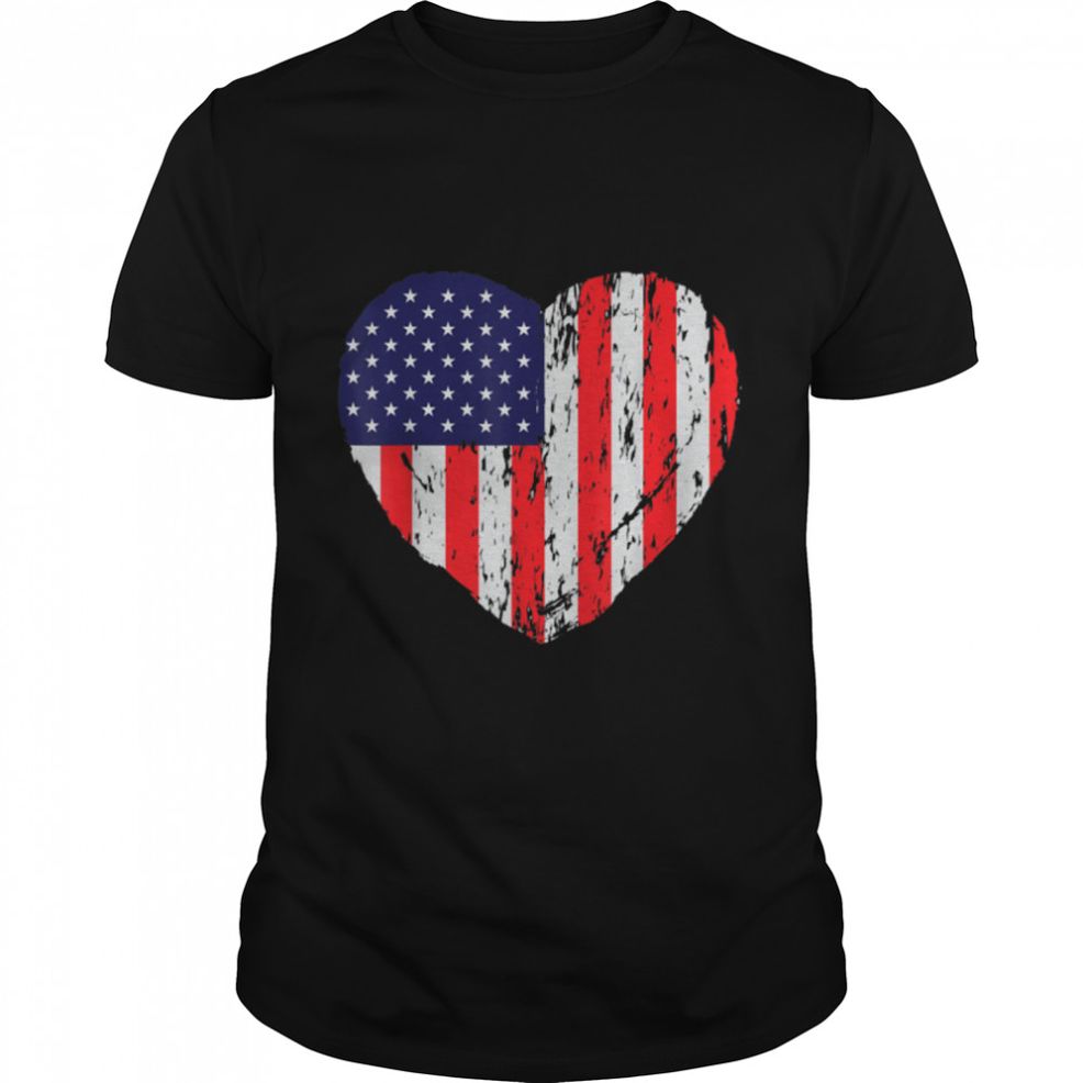 Heart American Patriotic Armed Forces USA Flag Memorial Day T Shirt B09ZPC86X1