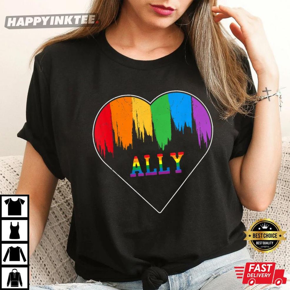 Hearts Lgbt Equality Love Gay Pride Ally T Shirt