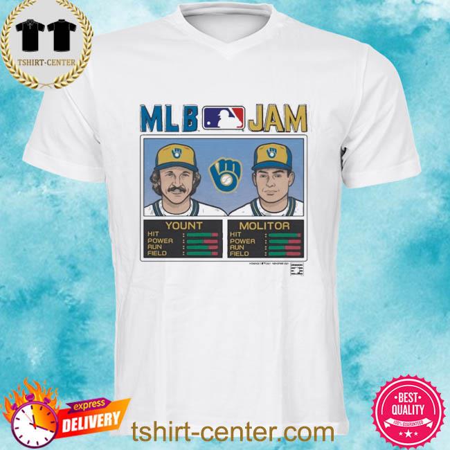 Homage Merch Mlb Jam Brewers Molitor And Yount Shirt