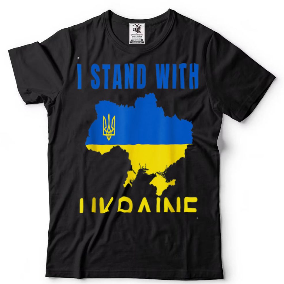 I Stand With Ukraine Flag Emblem Map Patriot T Shirt