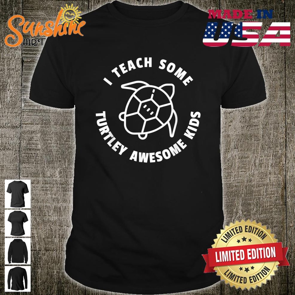 I Teach Some Turtley Awesome Teacher Turtle Pun Shirt