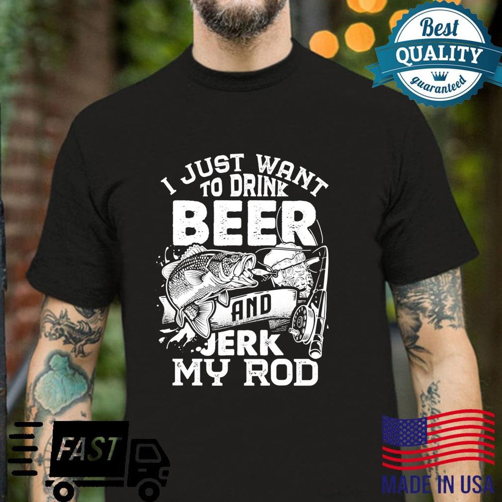 Ich Möchte Nur Bier Trinken Und Meinen Rod Fishing Fisherman Wichsen Langarmshirt Shirt